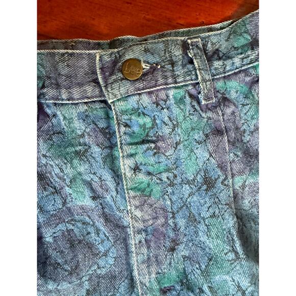 Vintage 80's Lee Purple Blue High Waist Tapered Mom Denim Jeans 30X33 size 13 M - Picture 4 of 6